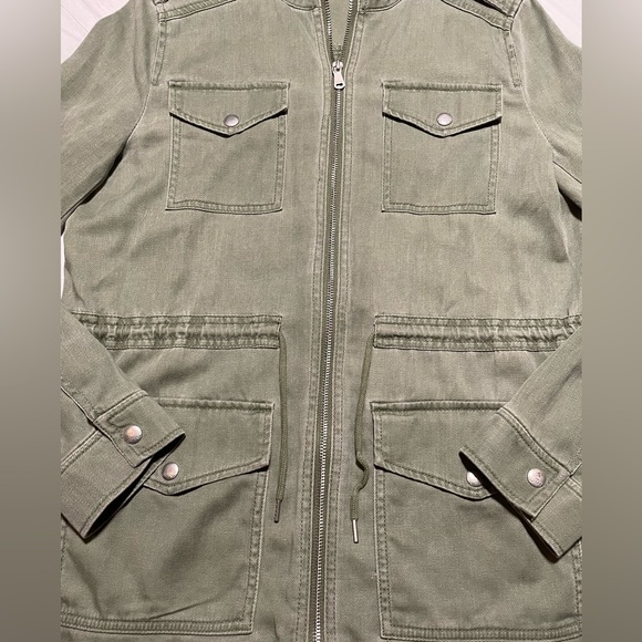 Express army green full zip military utility jacket. Oversized. Size S. - Picture 5 of 9
